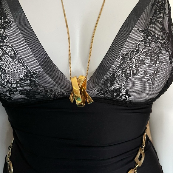 CHRISTIAN DIOR-AUTHENTIC Gold Pendant/Necklace - Picture 2 of 16